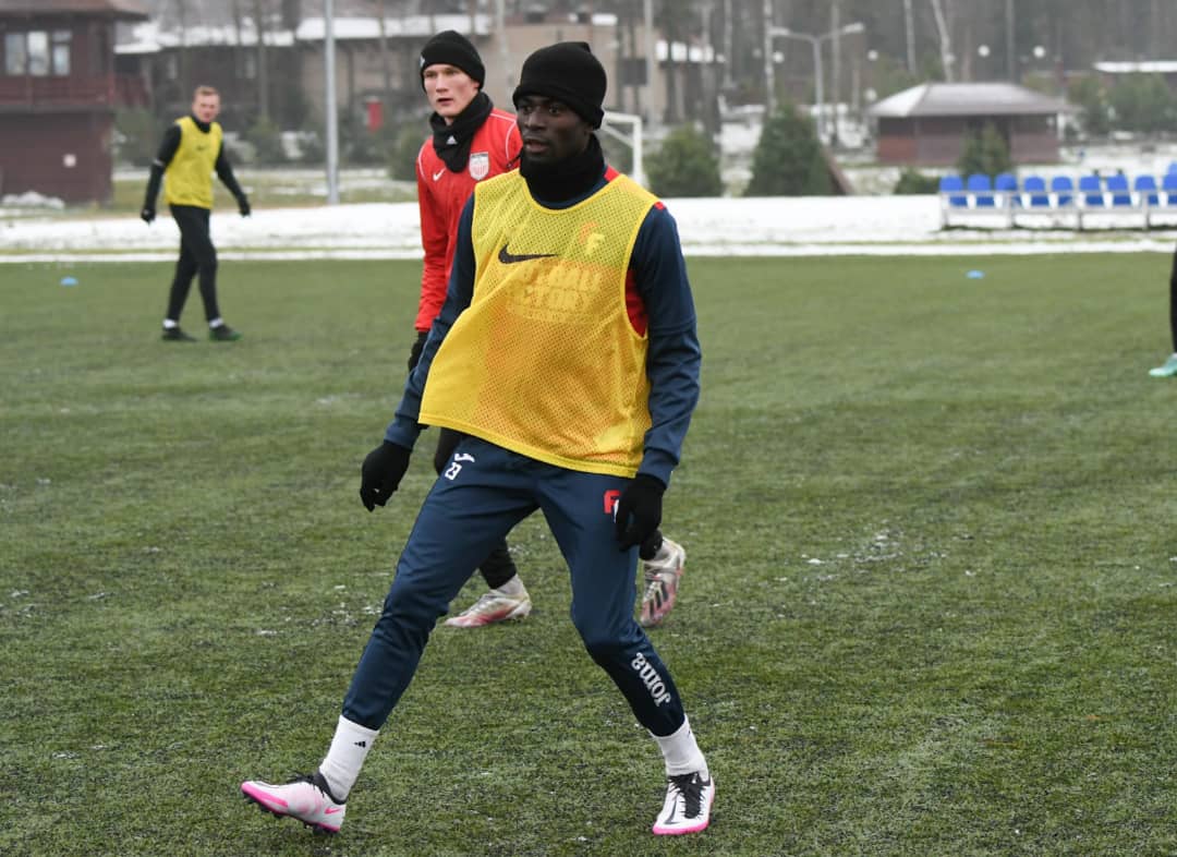 Young footballers in training